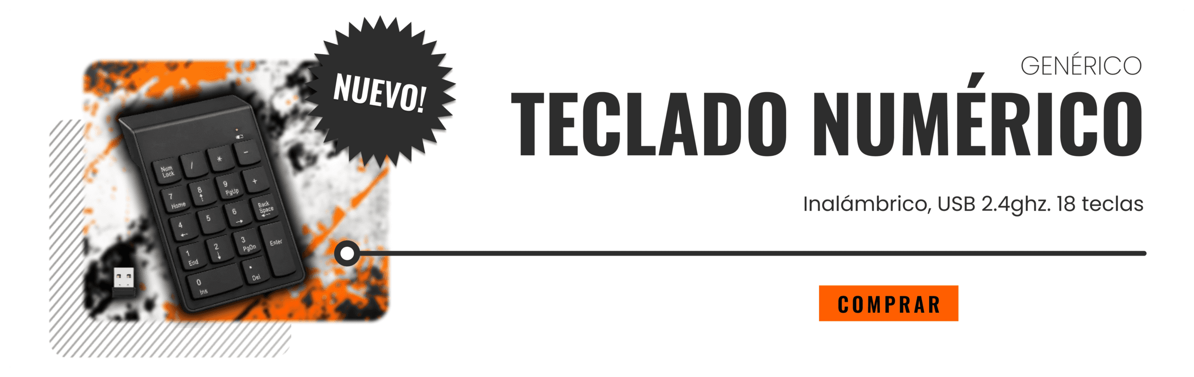 TECLADO NUMERICO INALAMBRICO USB 2.4GHZ