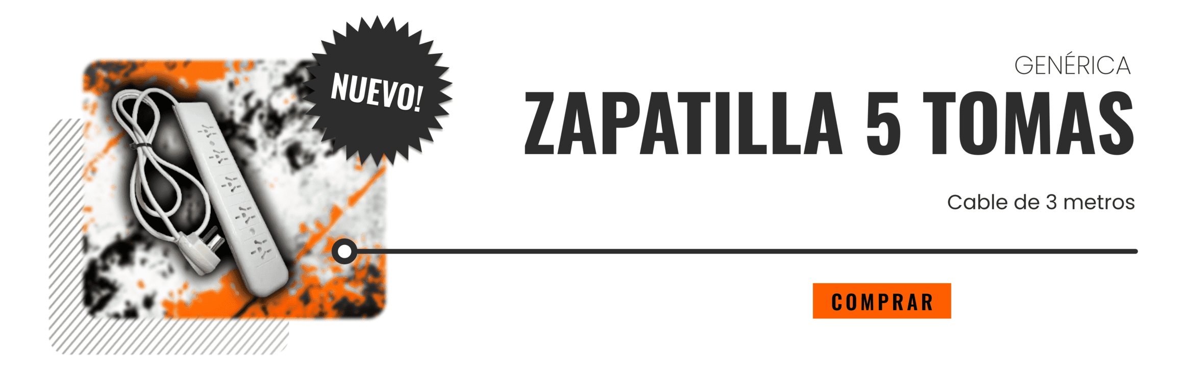 ZAPATILLA ELECTRICA 5 TOMAS 3 METROS